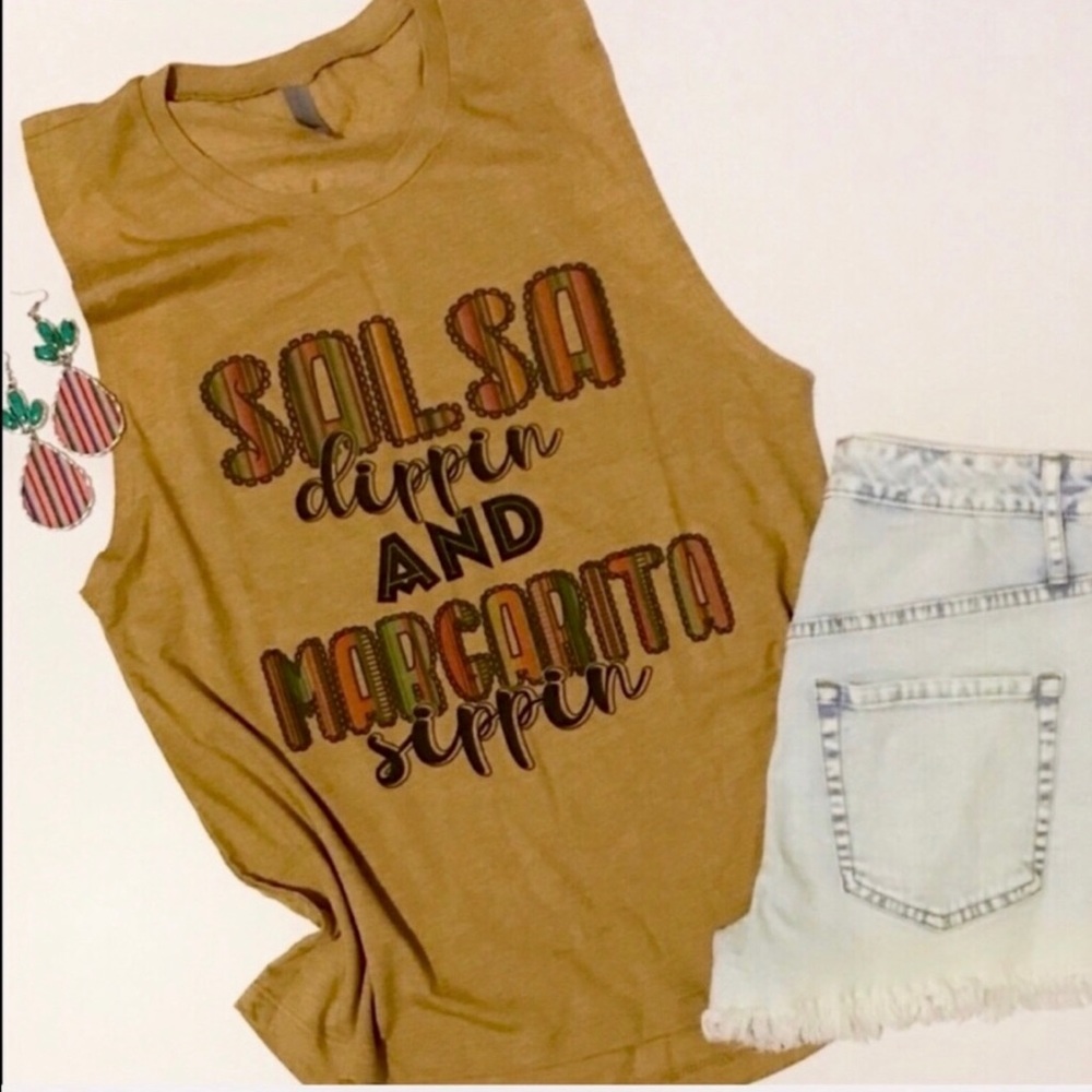 Salsa Dippin & Margarita Sippin Women’s Muscle Tee
